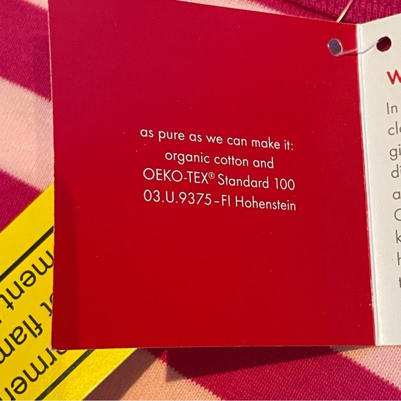 NWT Hanna Andersson Size 12 / 150 cm Organic Cotton Pink Striped Short John Set - Picture 8 of 8